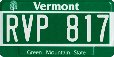 VT license plate RVP817