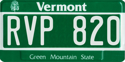 VT license plate RVP820