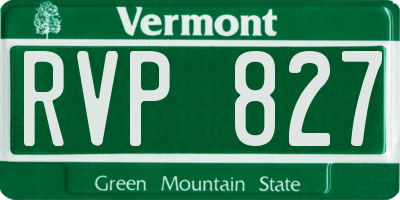 VT license plate RVP827