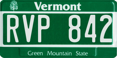 VT license plate RVP842