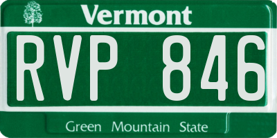 VT license plate RVP846