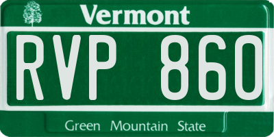 VT license plate RVP860
