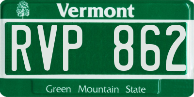 VT license plate RVP862