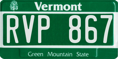 VT license plate RVP867