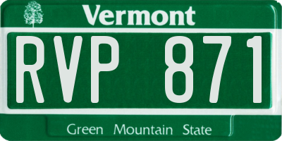 VT license plate RVP871