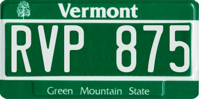 VT license plate RVP875