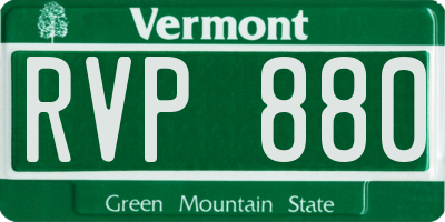 VT license plate RVP880