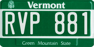VT license plate RVP881