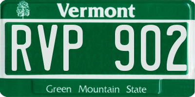 VT license plate RVP902