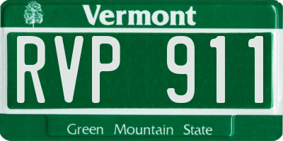 VT license plate RVP911
