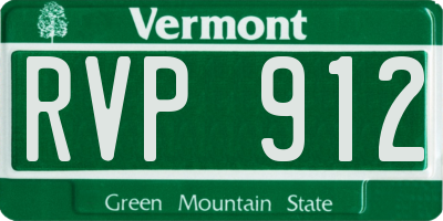 VT license plate RVP912