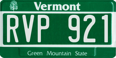 VT license plate RVP921