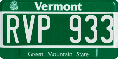 VT license plate RVP933