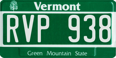 VT license plate RVP938