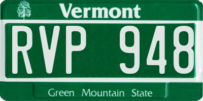 VT license plate RVP948