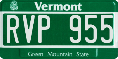 VT license plate RVP955