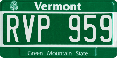 VT license plate RVP959
