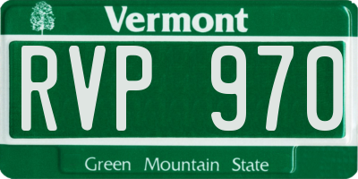 VT license plate RVP970