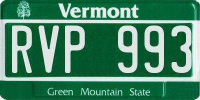 VT license plate RVP993