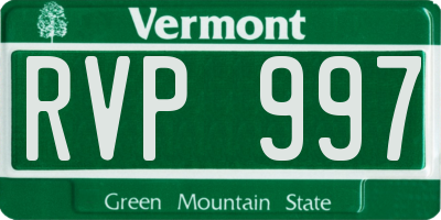 VT license plate RVP997