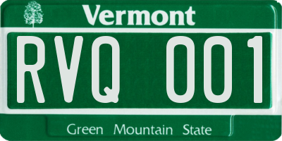 VT license plate RVQ001