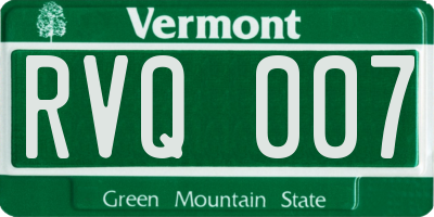 VT license plate RVQ007