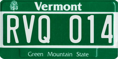 VT license plate RVQ014