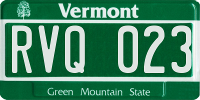 VT license plate RVQ023