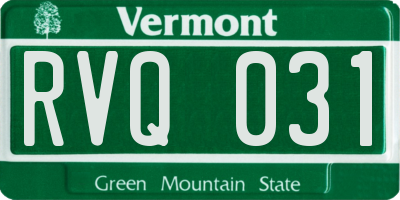 VT license plate RVQ031
