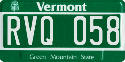 VT license plate RVQ058