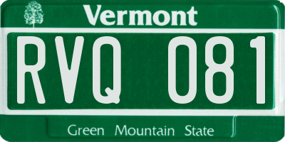 VT license plate RVQ081