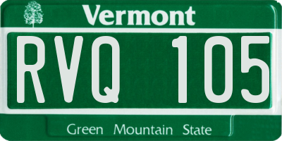 VT license plate RVQ105