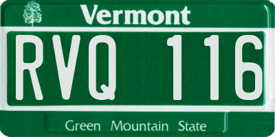 VT license plate RVQ116
