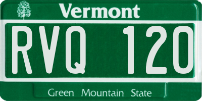 VT license plate RVQ120