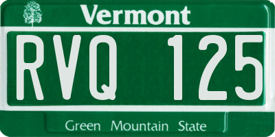 VT license plate RVQ125
