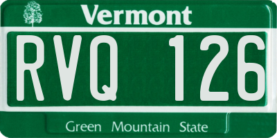 VT license plate RVQ126