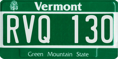 VT license plate RVQ130