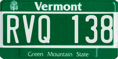 VT license plate RVQ138