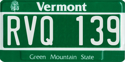 VT license plate RVQ139