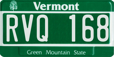 VT license plate RVQ168
