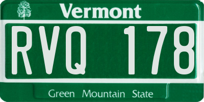 VT license plate RVQ178