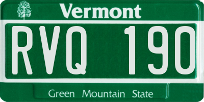 VT license plate RVQ190
