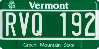 VT license plate RVQ192