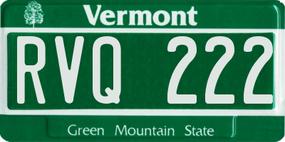 VT license plate RVQ222