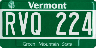 VT license plate RVQ224