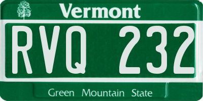 VT license plate RVQ232