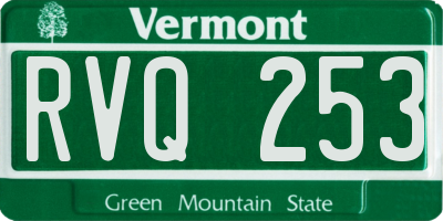VT license plate RVQ253