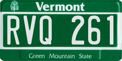 VT license plate RVQ261