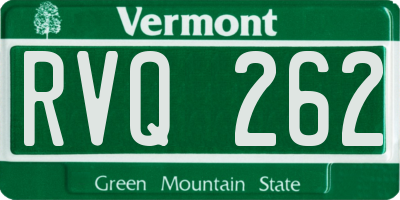 VT license plate RVQ262