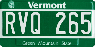 VT license plate RVQ265